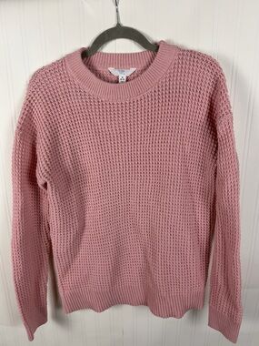 Cozy Pink Crewneck Knit Sweater